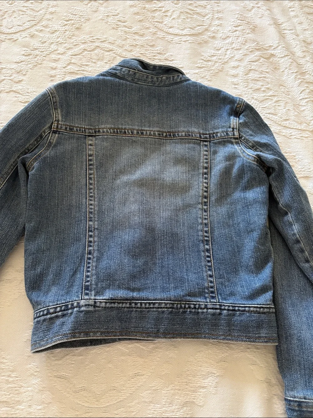 Roxy Girls Denim Sherpa Lined Jacket EUC L Almost Vintage